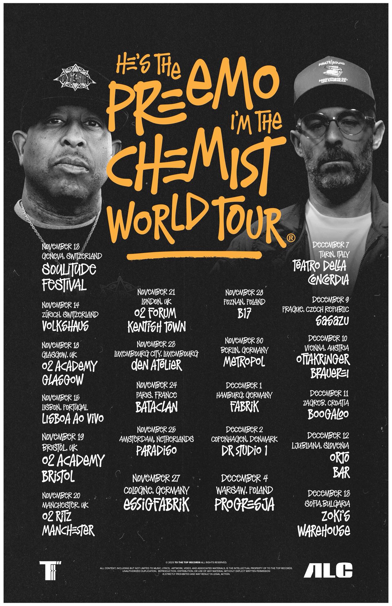DJ Premier He's The Preemo, I'm The Chemist World Tour Poster 2025